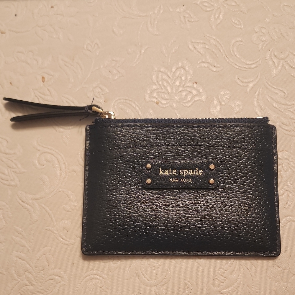 Kate Spade Navy Leather Card & Coin Holder